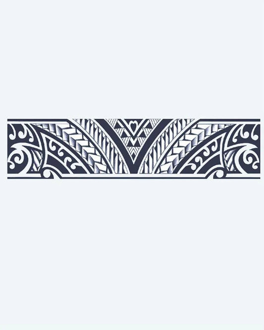 Polynesian V-Pattern Band semi-permanent tattoo design by INKON – maori, armband, central, shaped, motif illustration, 2 x 9 in (5x23cm), available at inkon.co