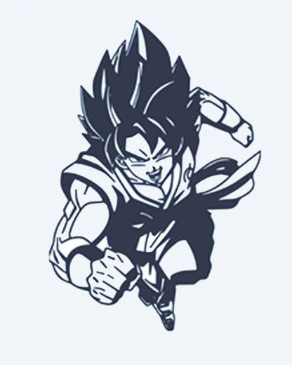 Anime Warrior semi-permanent tattoo design by INKON – dynamic, anime, warrior, action, pose illustration, 2 x 2 in (5x5cm), available at inkon.co