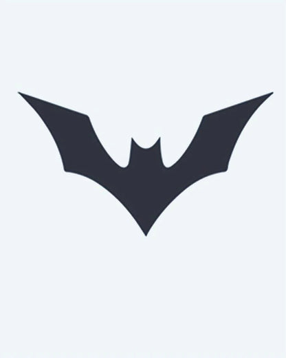 Bat Silhouette semi-permanent tattoo design by INKON – silhouette, sharp, angular, wings, minimalist illustration, 2 x 2 in (5x5cm), available at inkon.co