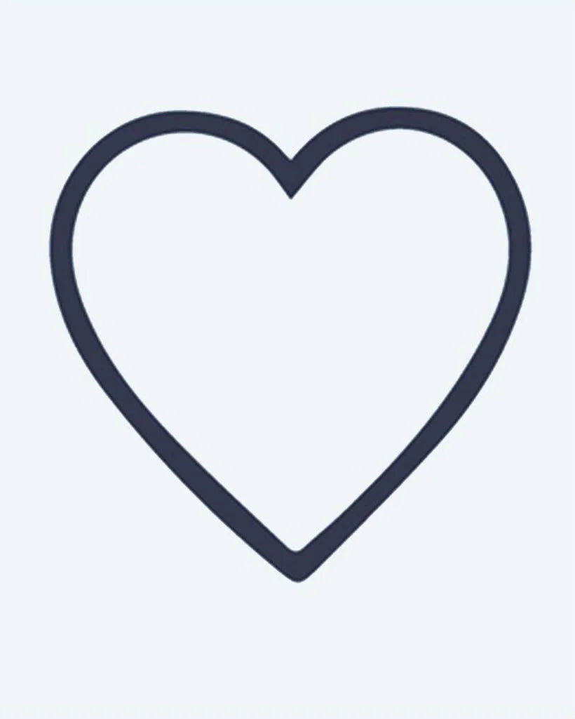 Heart Outline semi-permanent tattoo design by INKON – heart, outline, shape, minimalist, versatile illustration, 2 x 2 in (5x5cm), available at inkon.co
