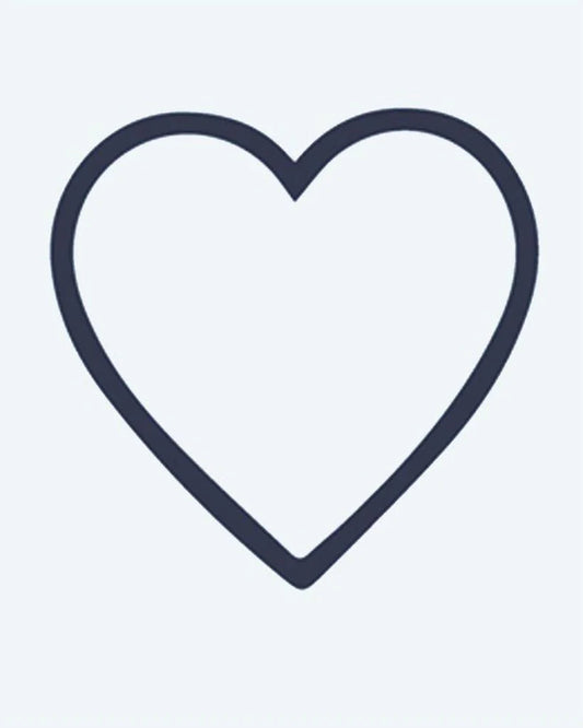 Heart Outline semi-permanent tattoo design by INKON – heart, outline, shape, minimalist, versatile illustration, 2 x 2 in (5x5cm), available at inkon.co