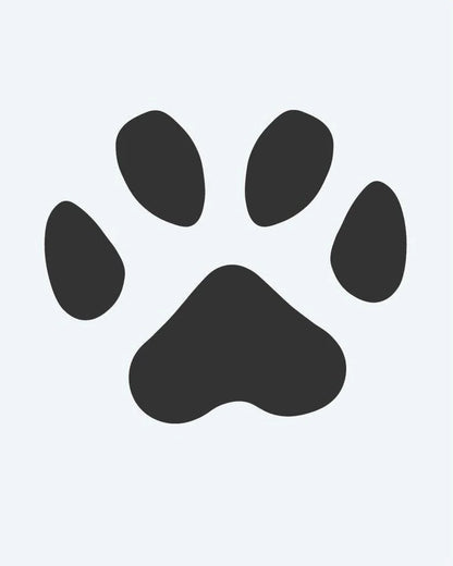 Single Paw Print semi-permanent tattoo design by INKON – single, print, solid, filled, cute illustration, 2 x 2 in (5x5cm), available at inkon.co