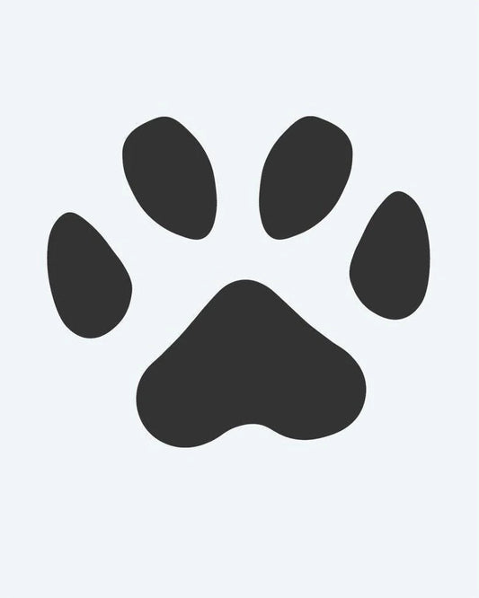 Single Paw Print semi-permanent tattoo design by INKON – single, print, solid, filled, cute illustration, 2 x 2 in (5x5cm), available at inkon.co