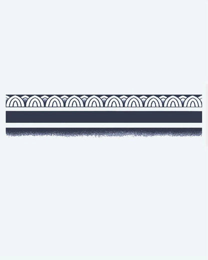Scallop Pattern Band semi-permanent tattoo design by INKON – minimalist, geometric, armband, repeating, scallop illustration, 2 x 9 in (5x23cm), available at inkon.co