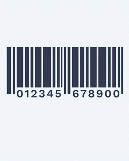 Barcode semi-permanent tattoo design by INKON – barcode, numbers, rebellious, statement, piece illustration, 2 x 2 in (5x5cm), available at inkon.co