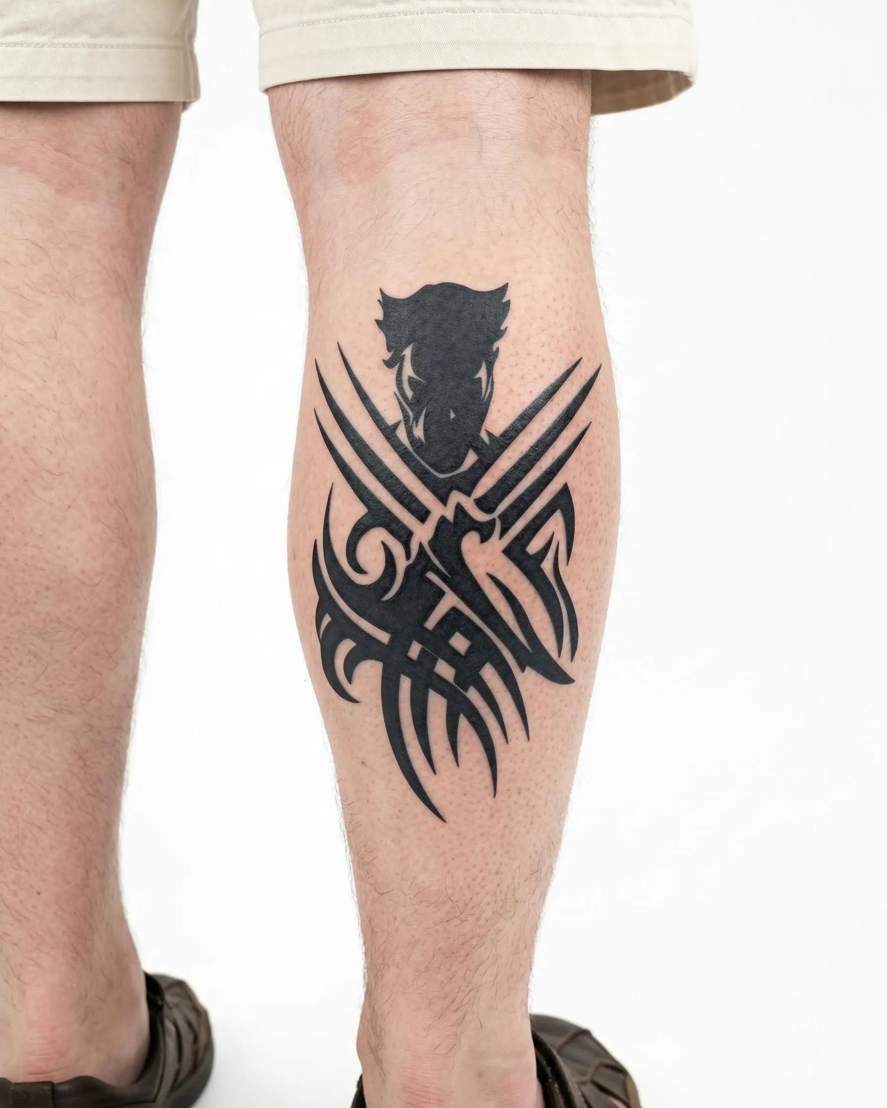 INKON Tribal Warrior Claws semi-permanent tattoo applied on a man – 4 x 7 in (10x17cm) design, realistic ink look, lasts 10 days