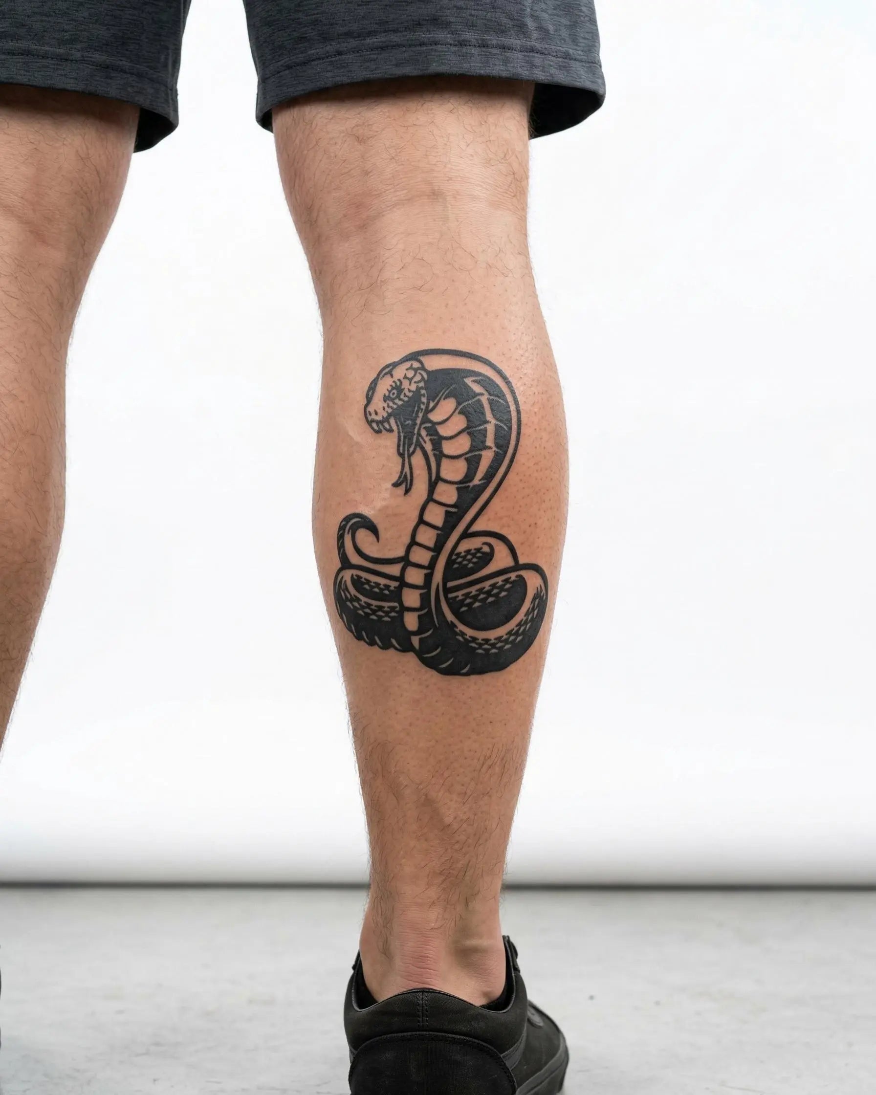 INKON King Cobra semi-permanent tattoo applied on a man – 4 x 7 in (10x17cm) design, realistic ink look, lasts 10 days